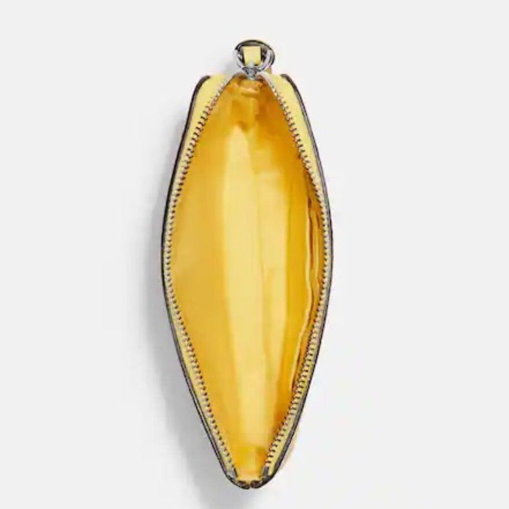 Coach Corner Zip Wristlet With Mystical Floral Print Silver/Yellow Multi - Picture 7 of 7